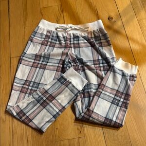 Plaid Lounge Pants in Pink and Gray